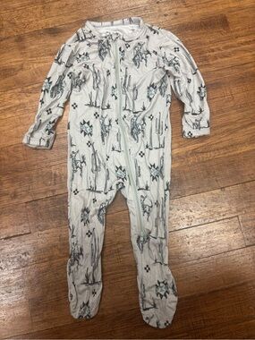 Unbranded Grey Cactus & Cowboy Footed One-Piece